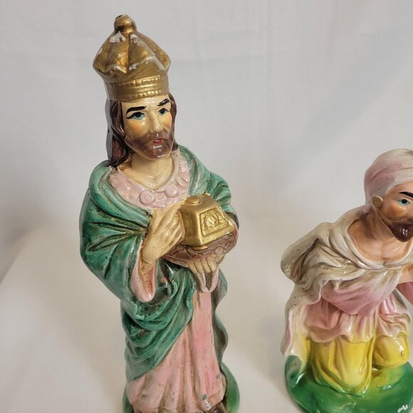 Vintage Homco 3 Wisemen Ceramic Figures 10" #5254 Holiday Nativity Figurine - Picture 4 of 8